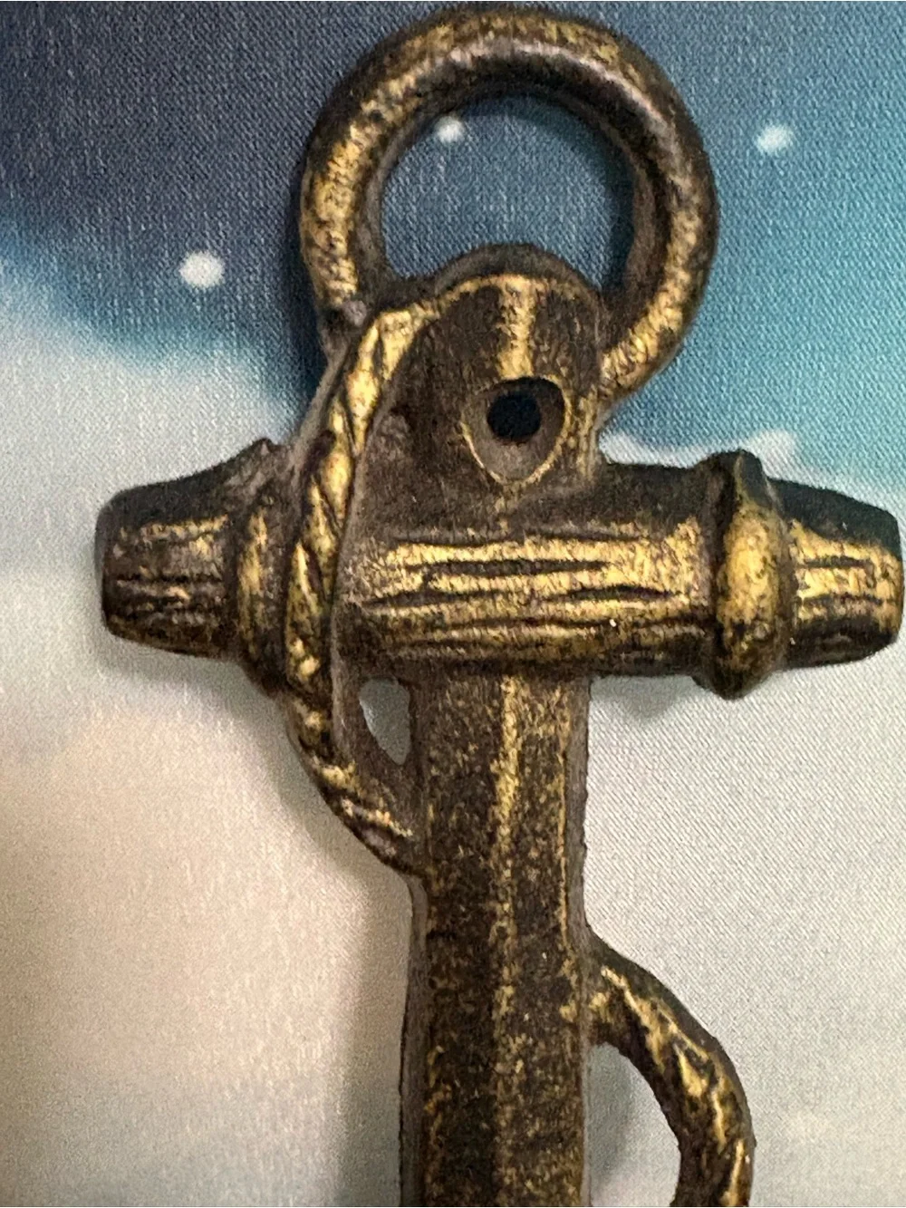 Vintage Nautical Anchor Hook Antique bronze finish cast iron. Preowned.